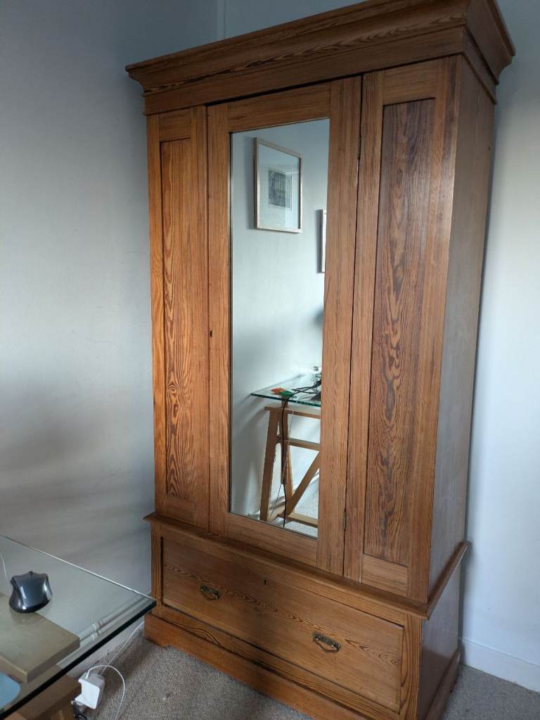 Victorian pitch pine wardrobe