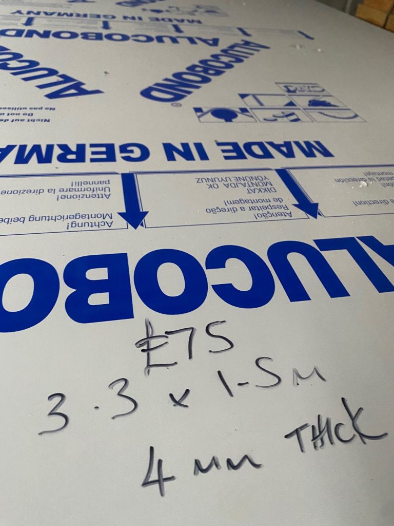 Dibond aluminium sheets 3.3 m x 1.5 m x 4 mm 