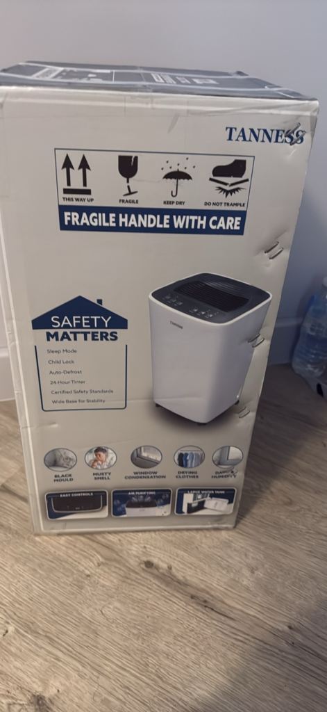 BRAND NEW UNOPENED Tanness 12L Dehumidifier (2L Tank, 24H Timer) - Cardiff