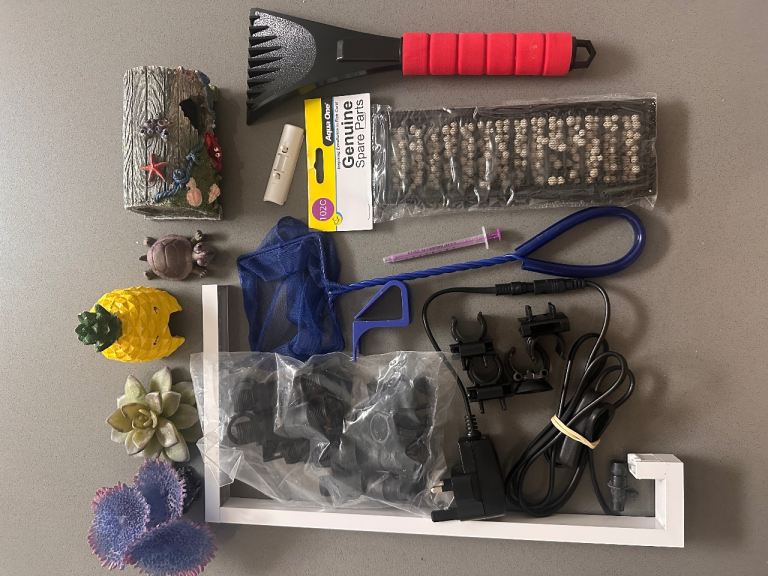 Fish tank accessories - decor, filter, light etc