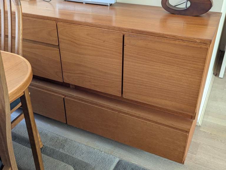 Wooden Sideboard with Drawers and Cupboards – Good Condition