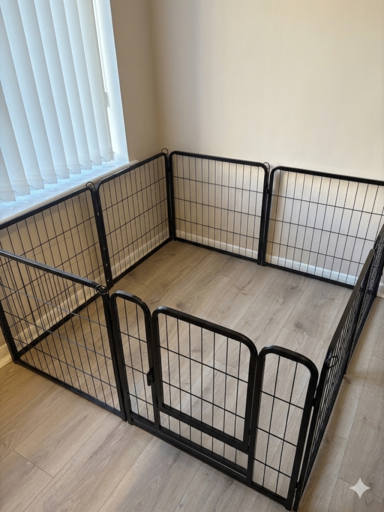 Black Metal Pet Playpen/Enclosure – As Good As New