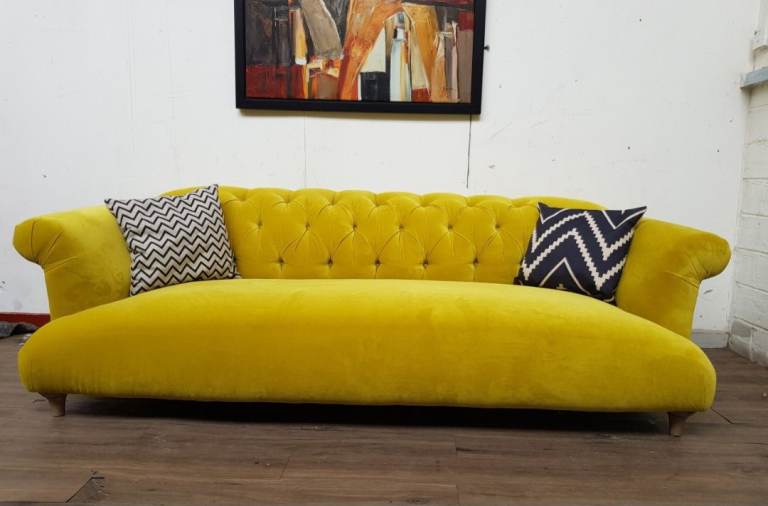 Loaf Dixie large sofa in yellow clever velvet RRP £3100