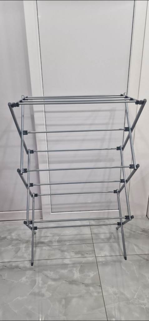 New Folding Clothes Drying Rack - Grey