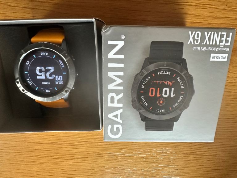 Garmin Fenix 6X Pro Solar GPS Watch – Silver, As New