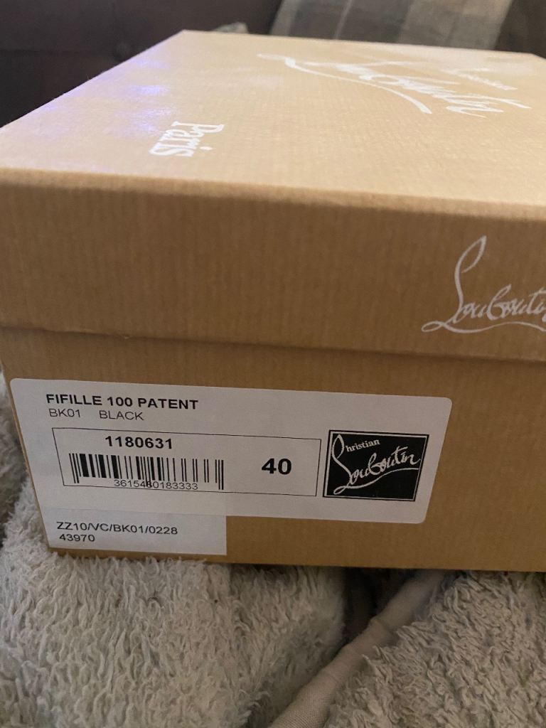 Christian Louboutin Fifille 100 Patent Heels - Black, Size 40