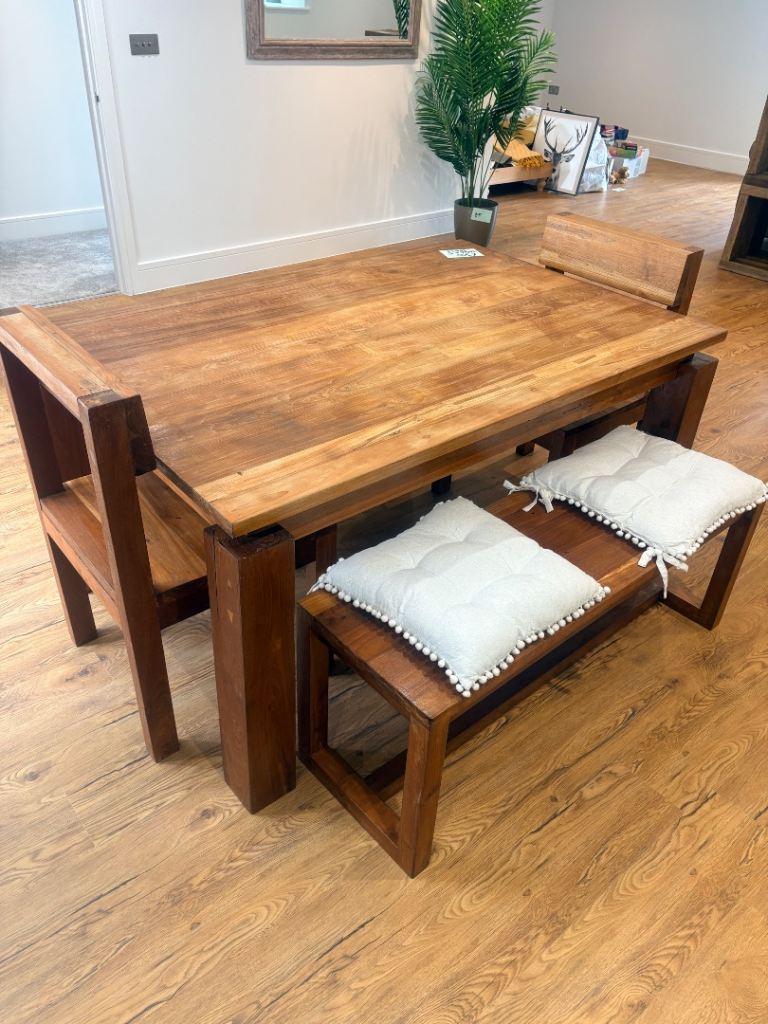 Solid oak dining table