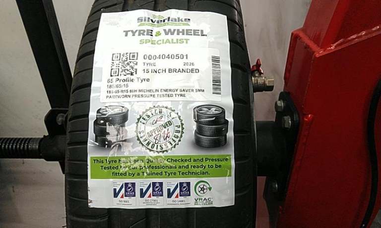 185-65-R15 88h Michelin Energy Saver 5mm Partworn Pressure Tested Tyre