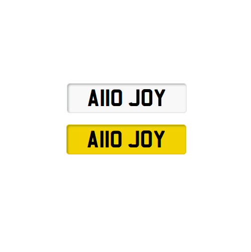Private Plates A110 JOY (Land Rover Defender, Girls name Joy, Joyce)