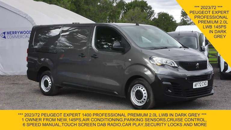 2023 Peugeot Expert 1400 PROFESSIONAL PREMIUM 2.0 LWB 145PS IN GREY,AIR CONDITIONING,SECURITY L P...