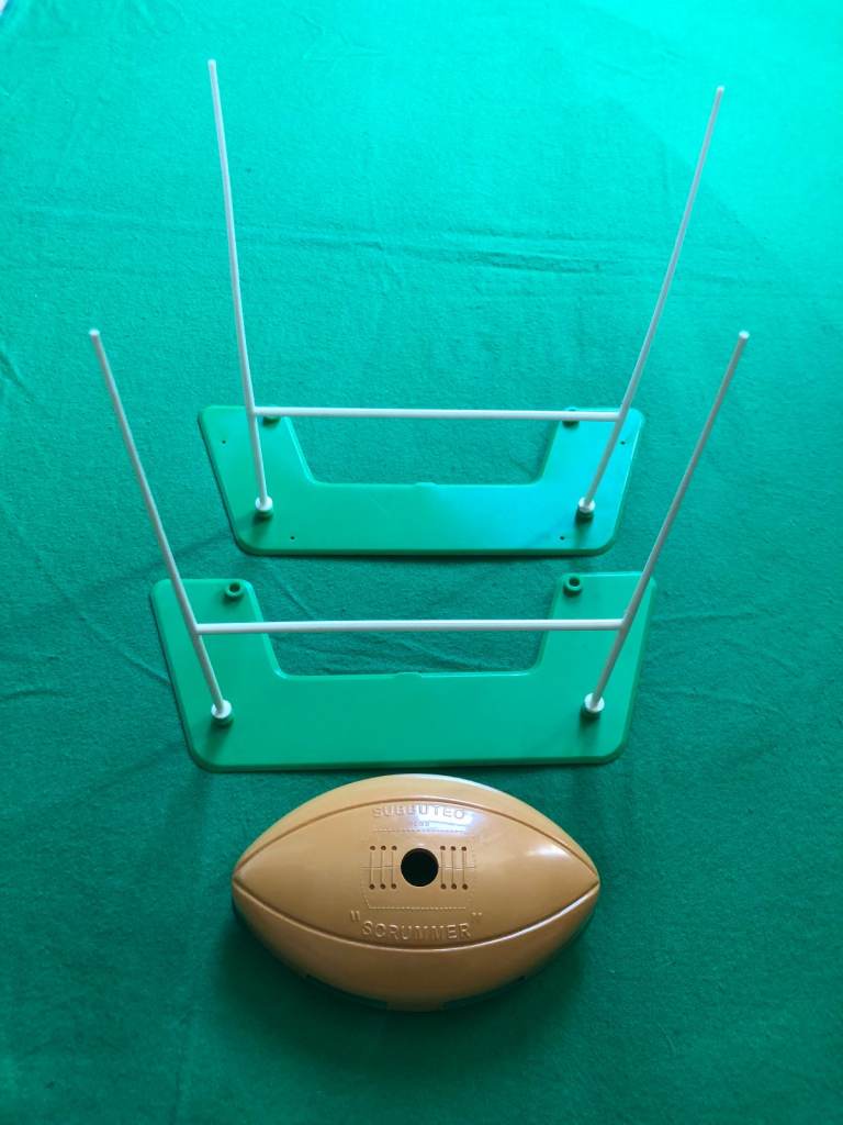 1970's Vintage SUBBUTEO RUGBY GOALPOSTS, STANDS & SCRUMMER from smoke-free home