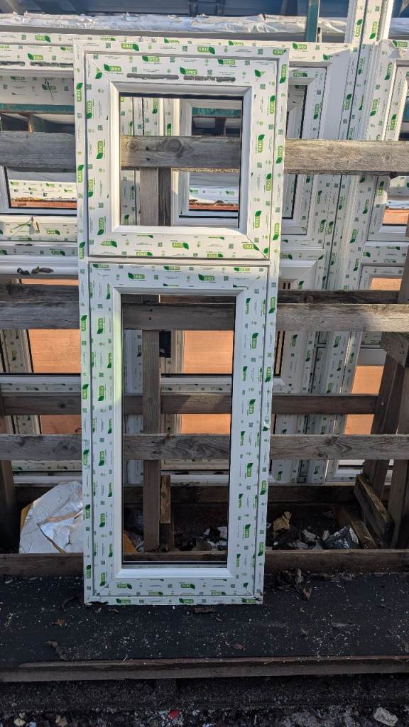 White UPVC window frame