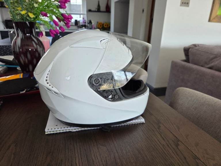MDS White Motorbike Helmet