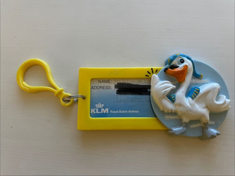 Vintage KLM Royal Dutch Airlines Collectibles Luggage Tag Delta Duck