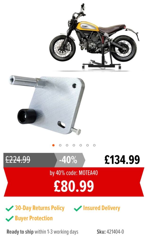 Adapter plate for ConStands Power Classic / Evo compatible with Ducati Scrambler 15-17