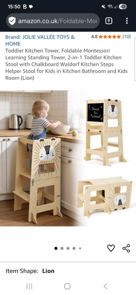 Jolie toddler step stool/table