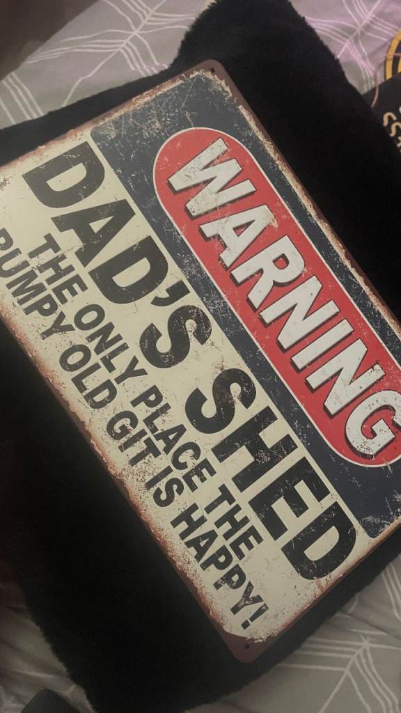 Dad's Shed Warning Sign - Metal Wall Decor