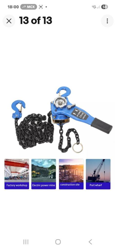 750kg chain hoist new boxed