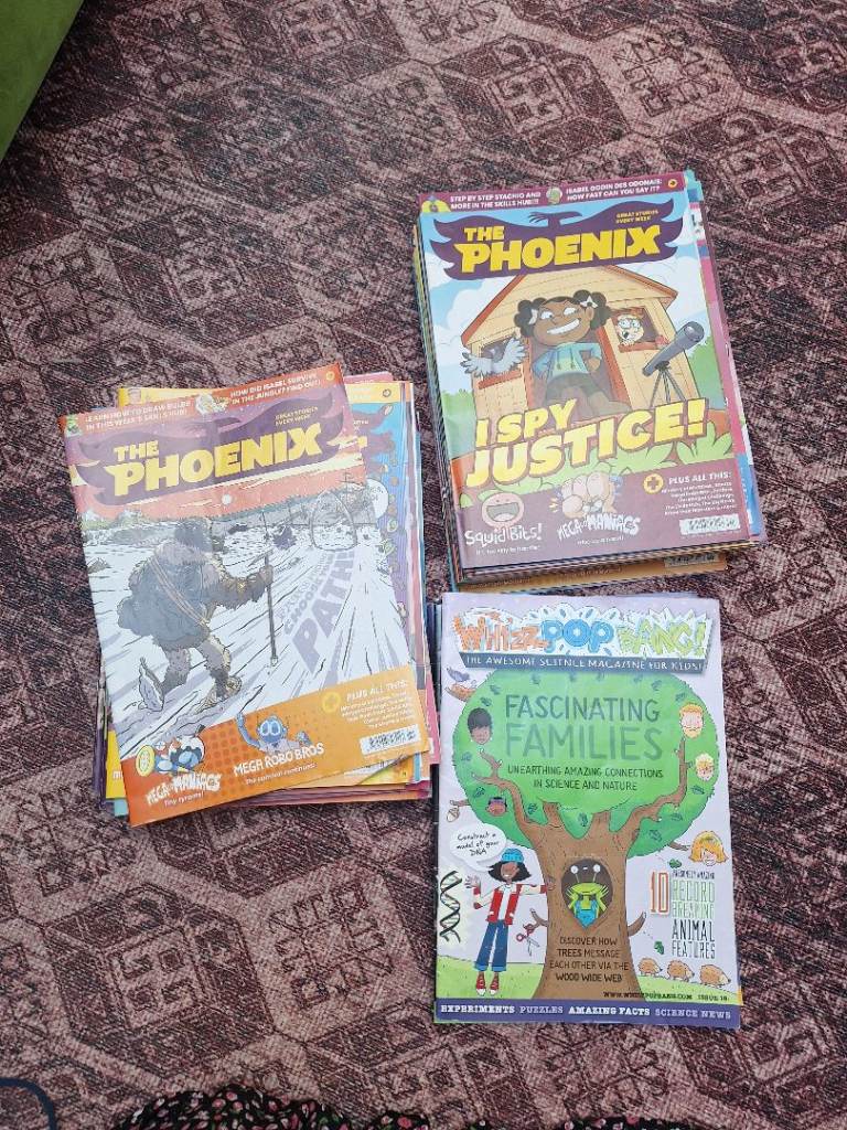 Free to collector,  BS16, comics and magazines. 'The Pheonix' and 'Whizz, pop, bang'