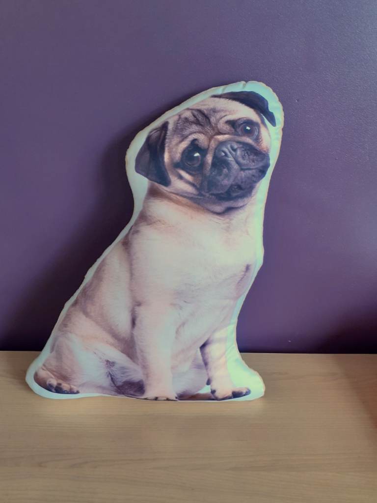 Pug shaped cushion