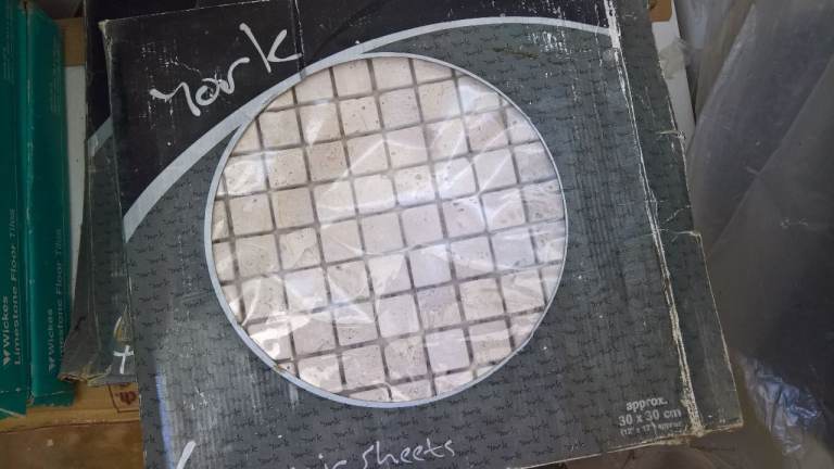 Paphos Travertine Natural Stone Mosaic 30cm x 30cm (small squares),