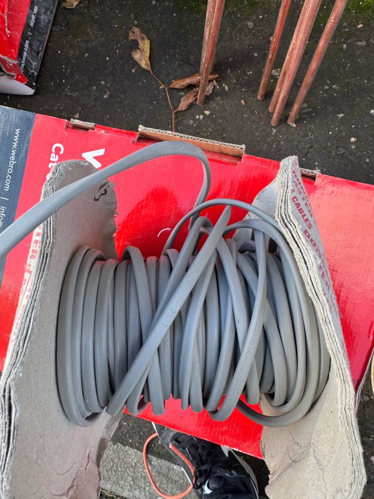 2 types of electrical cable on coils