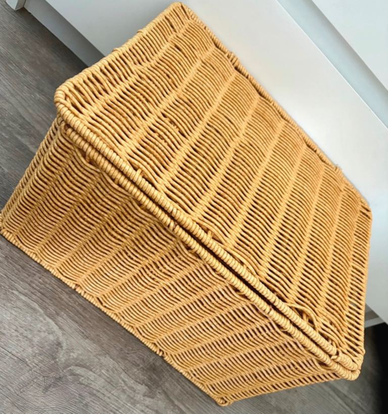 Hand-Woven Lidded Storage Basket, 2 available
