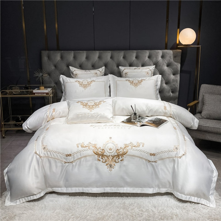 Paris Luxury 600TC Egyptian Cotton Royal Embroidered Duvet Bedding Set 