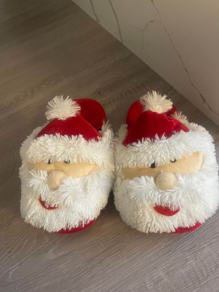 Christmas Santa slippers with bells