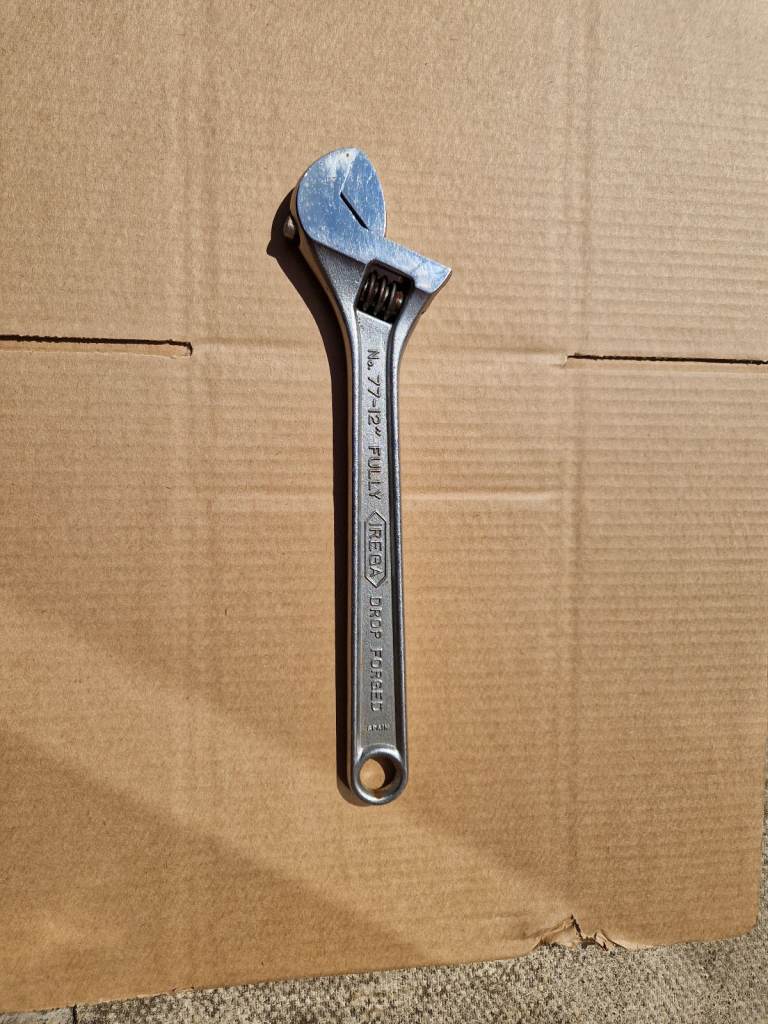 Irega No 77 12 inch adjustable wrench. Made in Spain.