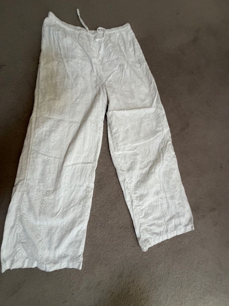 New Look 915 Generation White Broderie Anglaise Trousers - Age 11