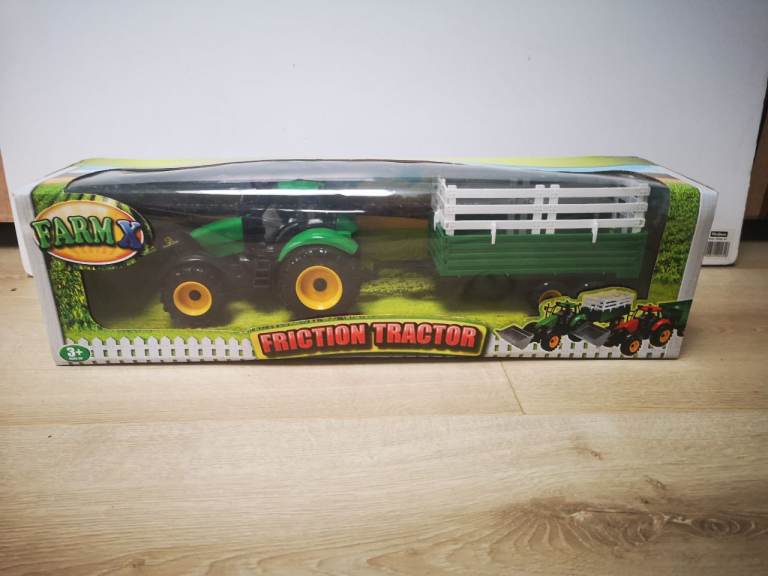 Large Kids Farm Tractor with Trailer Play Set