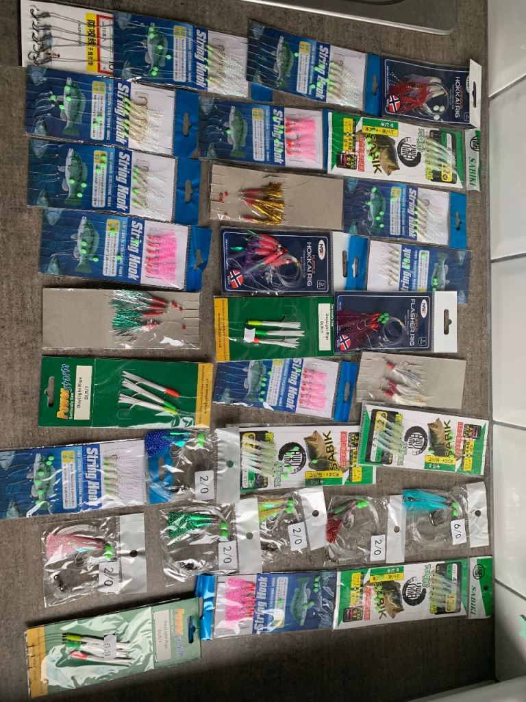 Sea fishing feathers traces sabiki mackerel rod reel line lure bait