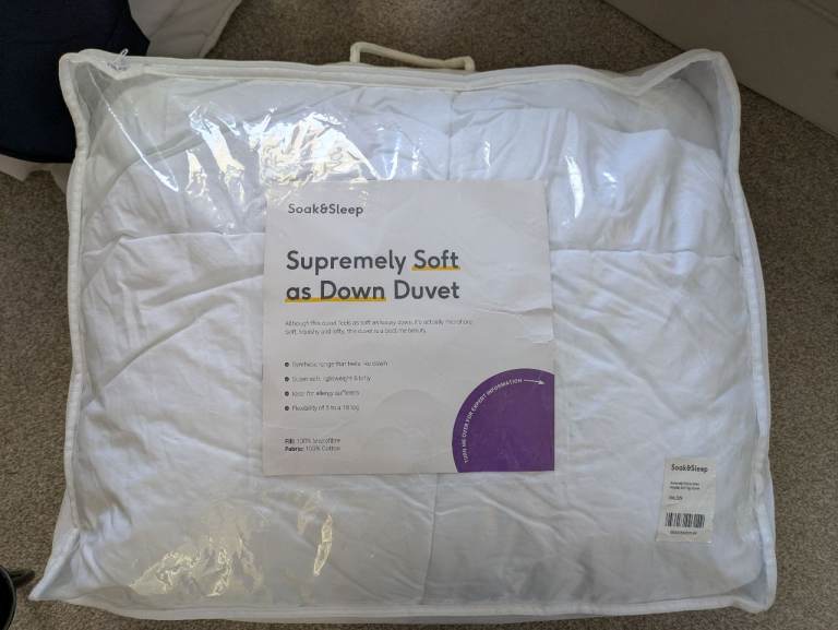 Free Soak & Sleep Soft as Down Double Duvet