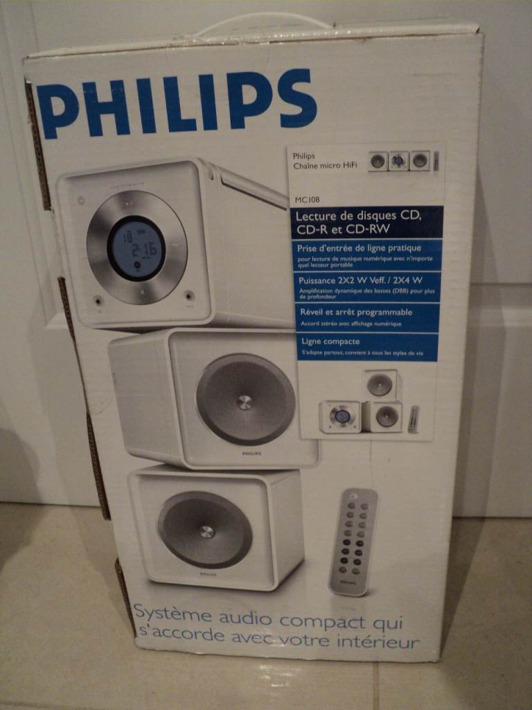 PHILIPS Compact Audio System Micro Hi-Fi System MC 108 White Box