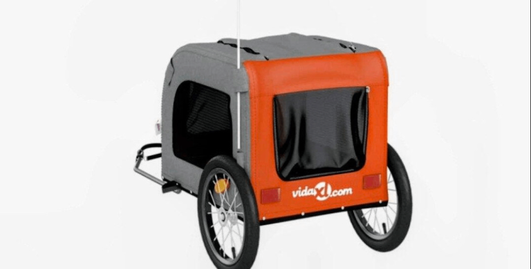 XL dog bike trailer and scrolled in one 
