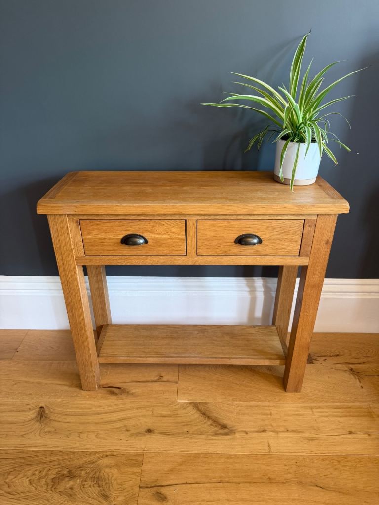 Oak console table