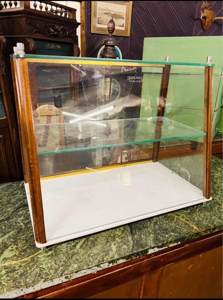 Vintage Countertop Display Cabinet - Glass & Wood