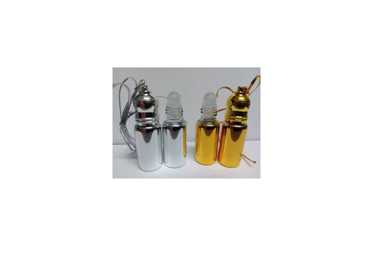 3x 5ml Refillable Keyring Perfume Bottle, Glass.