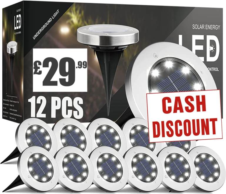 image for Kalahol - Led Garden Path Solar Lighting 12pcs New & Boxed