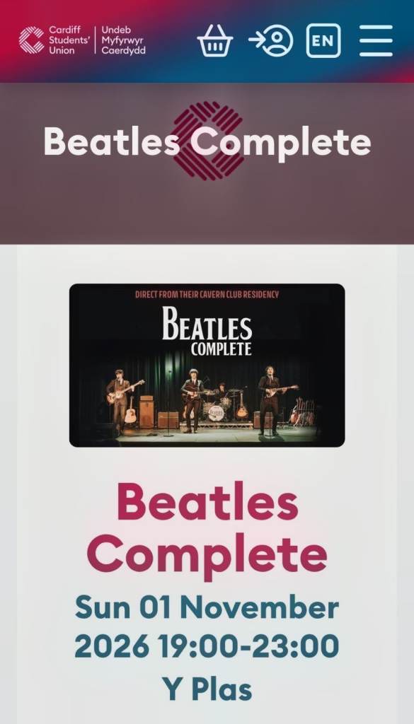 Beatles Complete tickets Cardiff x 3 for £45