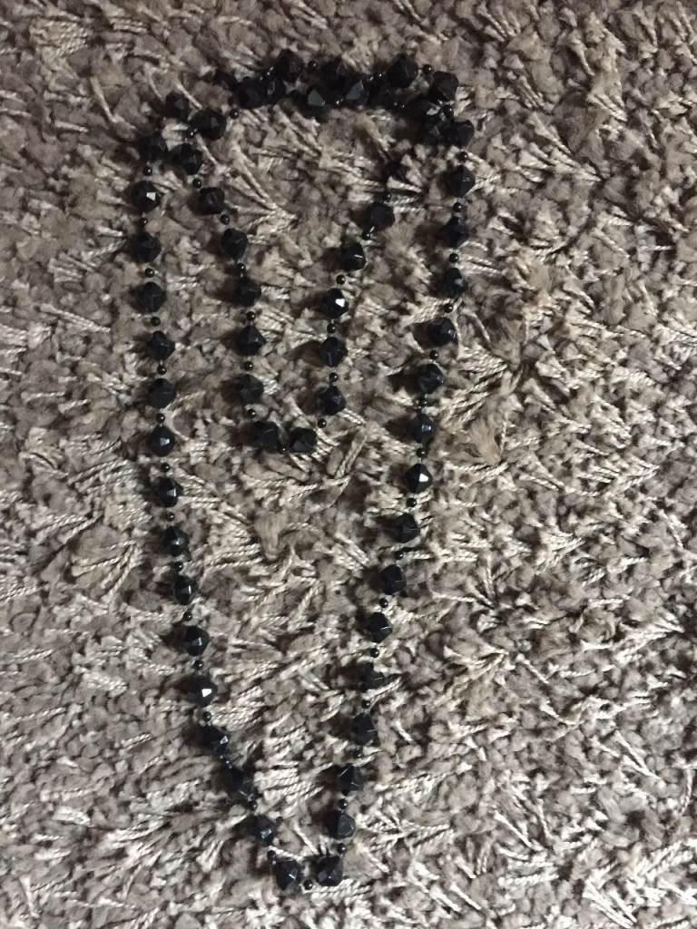 Black Costume Jewellery Necklace  46" approx 