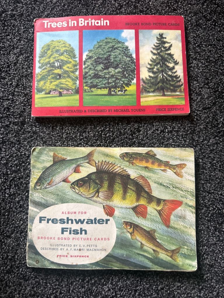 Collectible Brooke Bond cards album freshwater fish and trees in Britain