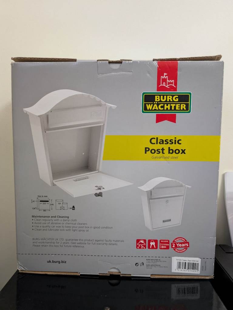 New black galvanised outside post box