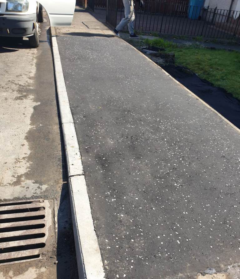 Drop kerbs/tar work.