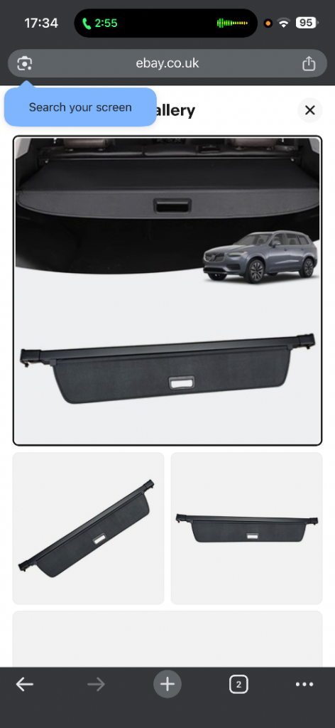 Volvo XC90 Retractable Parcel shelf and Dog Net