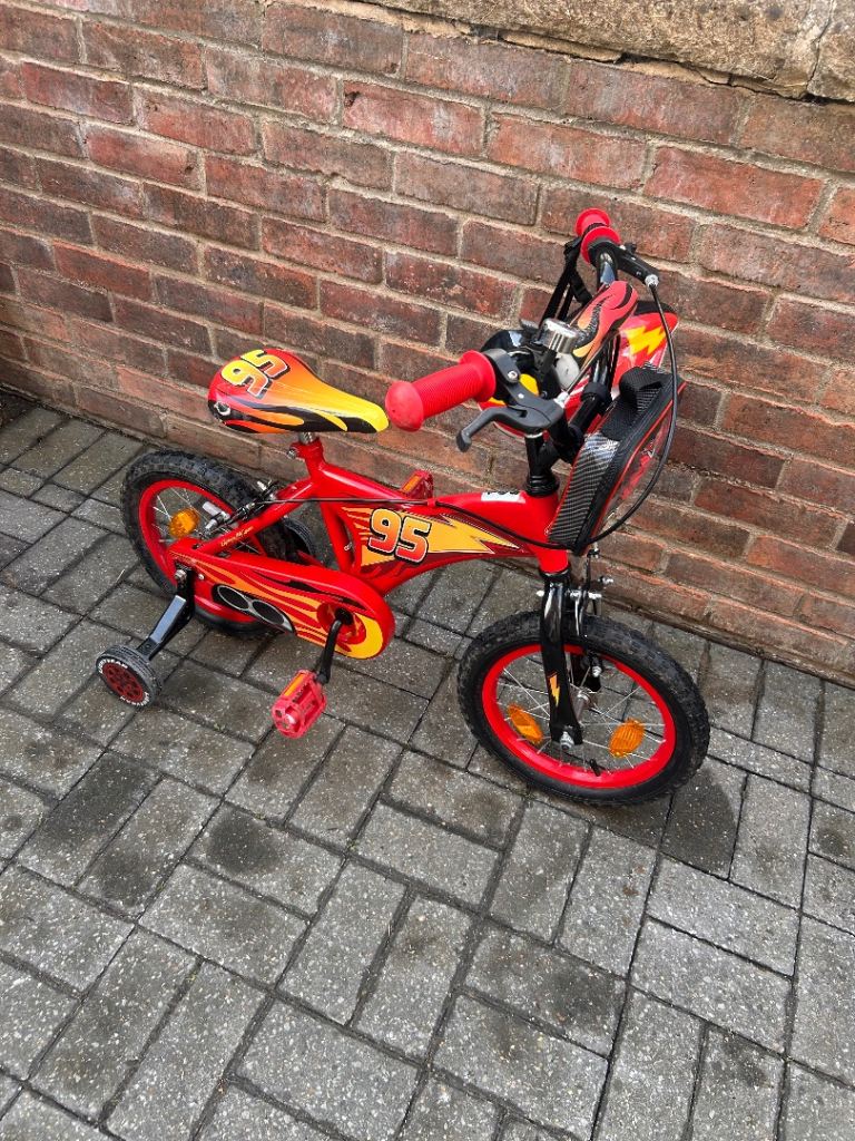 Lightning McQueen huffy bike 14 inch with helmet and gloves