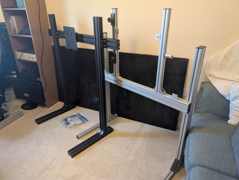 Black GT Omega Monitor Stand Plus 5M Extra 8040 Aluminium Profile 