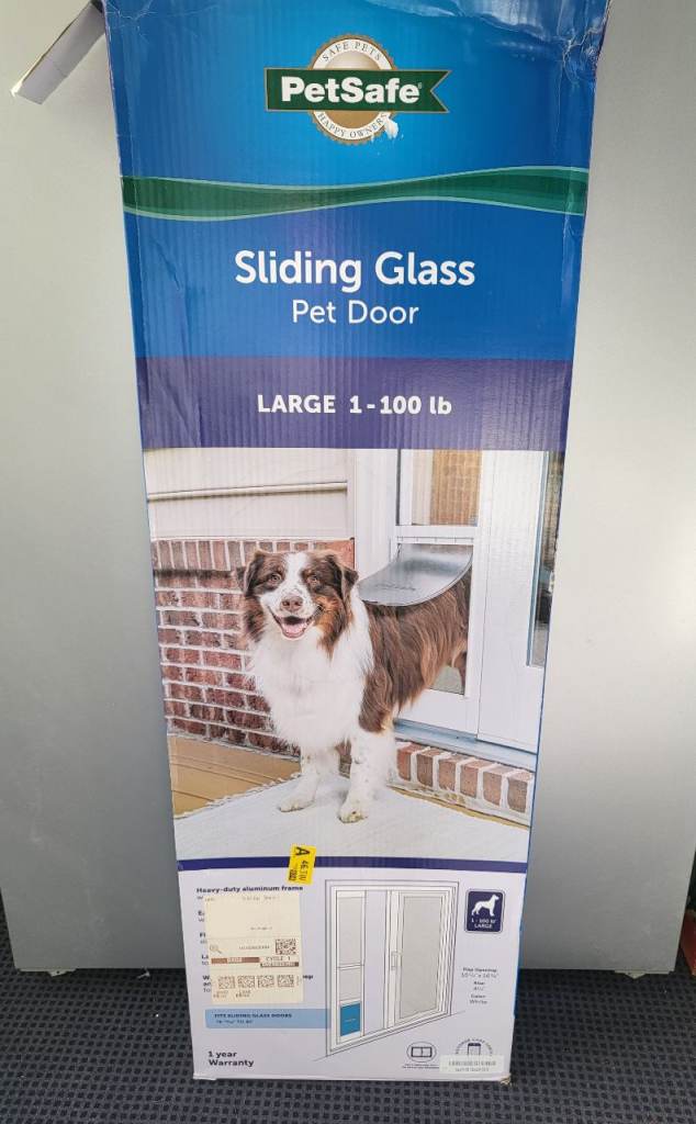 Adjustable Glass sliding door insert dog door