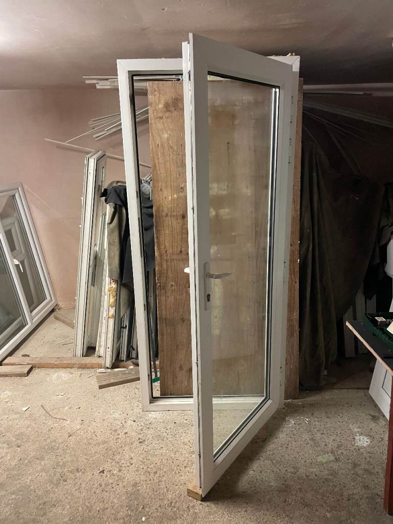 UPVC DOOR 203 x 90 cm - UPVC DOUBLE GLAZED DOOR - CLEAR TOUGHENED GLAZING (REF: DX203)